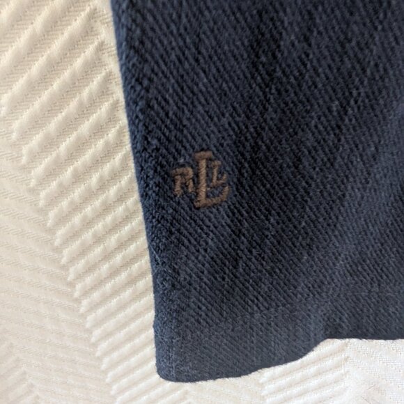 Lauren Ralph Lauren Equestrian Riding Leggings Navy Blue & Brown Size Medium - Picture 3 of 7